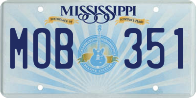 MS license plate MOB351