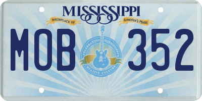 MS license plate MOB352