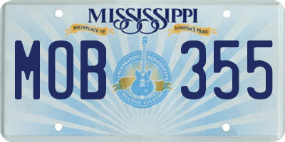 MS license plate MOB355