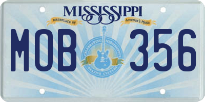MS license plate MOB356