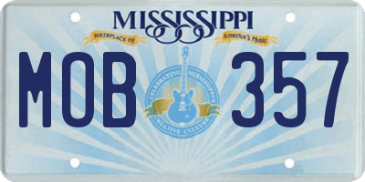 MS license plate MOB357