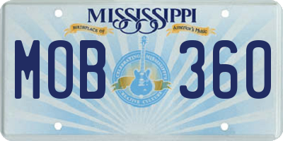 MS license plate MOB360
