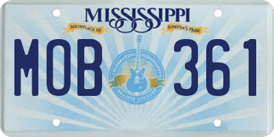 MS license plate MOB361