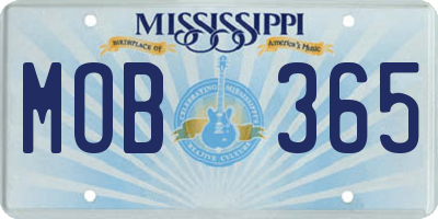 MS license plate MOB365