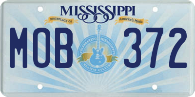 MS license plate MOB372