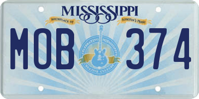 MS license plate MOB374
