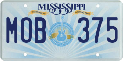 MS license plate MOB375