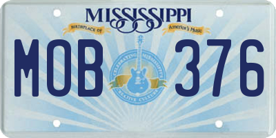 MS license plate MOB376