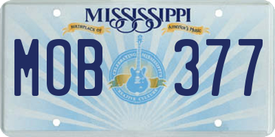 MS license plate MOB377