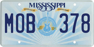 MS license plate MOB378