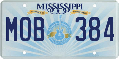 MS license plate MOB384