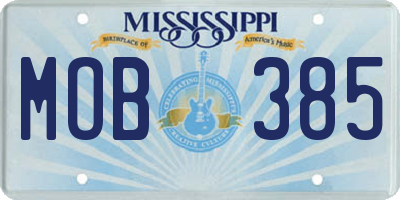 MS license plate MOB385