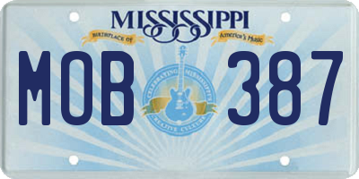 MS license plate MOB387
