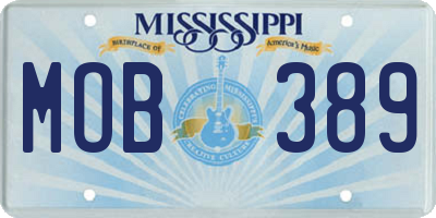 MS license plate MOB389