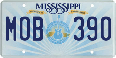 MS license plate MOB390