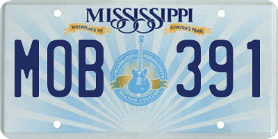 MS license plate MOB391