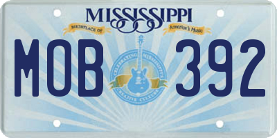 MS license plate MOB392