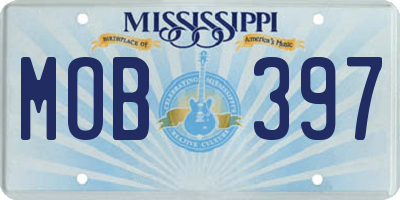 MS license plate MOB397