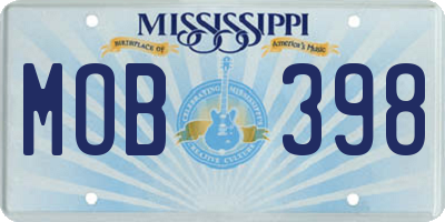 MS license plate MOB398