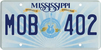 MS license plate MOB402