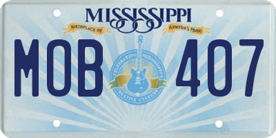 MS license plate MOB407