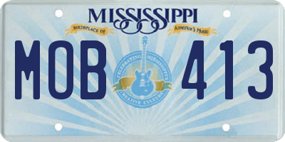 MS license plate MOB413