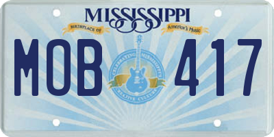MS license plate MOB417