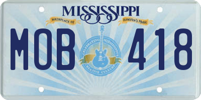 MS license plate MOB418