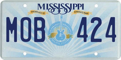 MS license plate MOB424