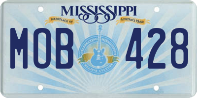 MS license plate MOB428