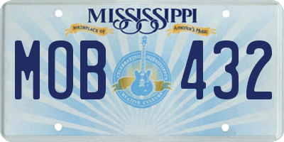 MS license plate MOB432