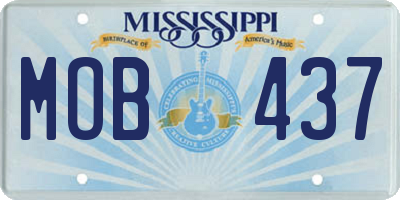 MS license plate MOB437