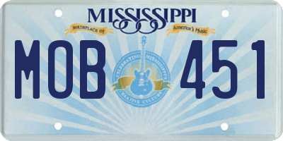 MS license plate MOB451
