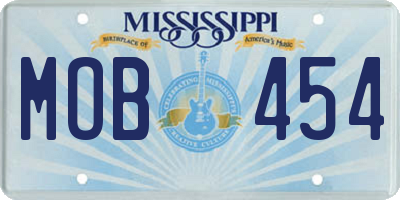 MS license plate MOB454