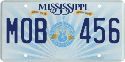 MS license plate MOB456