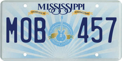 MS license plate MOB457