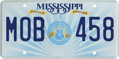 MS license plate MOB458