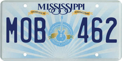 MS license plate MOB462