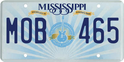 MS license plate MOB465