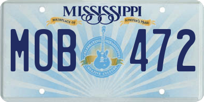 MS license plate MOB472