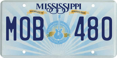 MS license plate MOB480