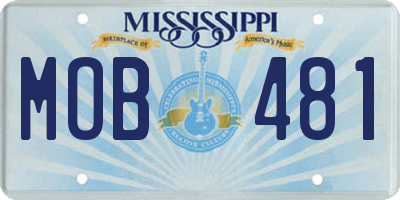 MS license plate MOB481