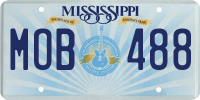 MS license plate MOB488