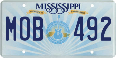 MS license plate MOB492