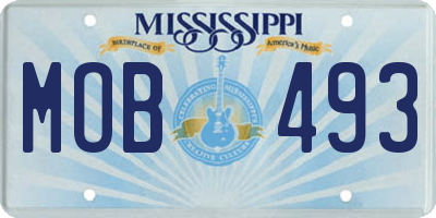 MS license plate MOB493
