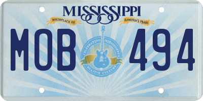 MS license plate MOB494