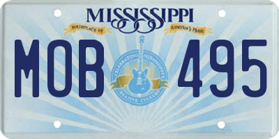 MS license plate MOB495