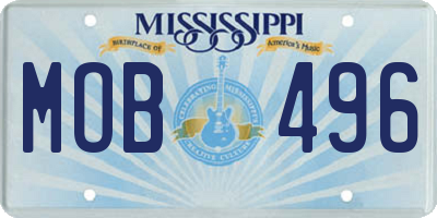 MS license plate MOB496