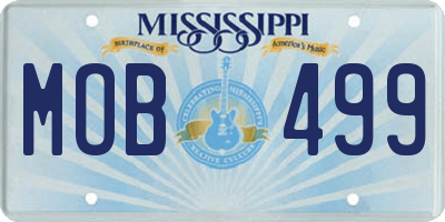 MS license plate MOB499
