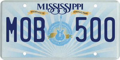MS license plate MOB500